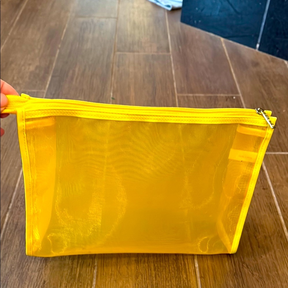 Yellow Transparent Zipper Pouch by Lancôme. BRAND NEW
